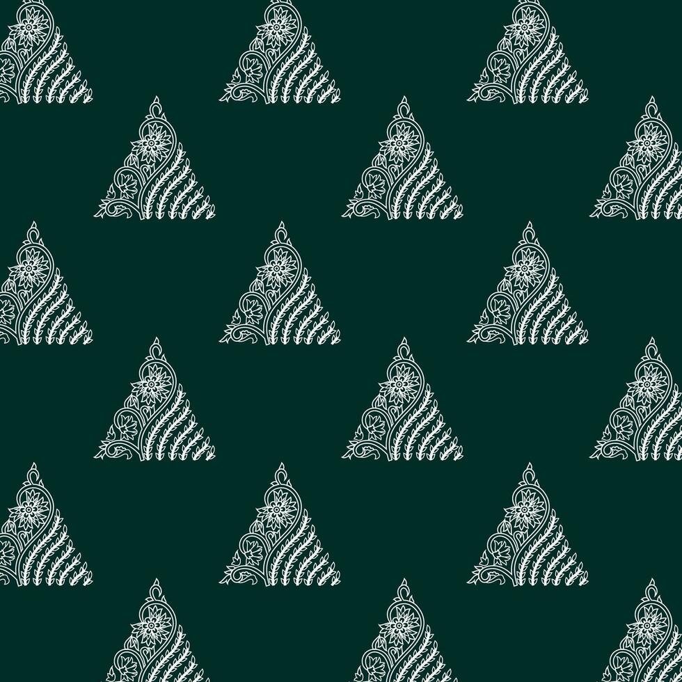 une vibrant géométrique sans couture modèle de vert et blanc Triangles vecteur