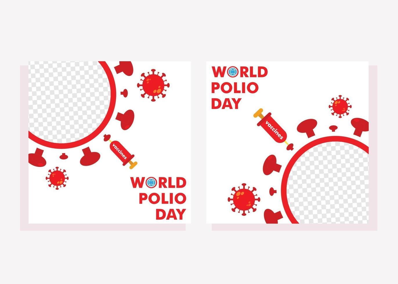 modèle de publication sur les médias sociaux pour la journée mondiale de la polio. vecteur