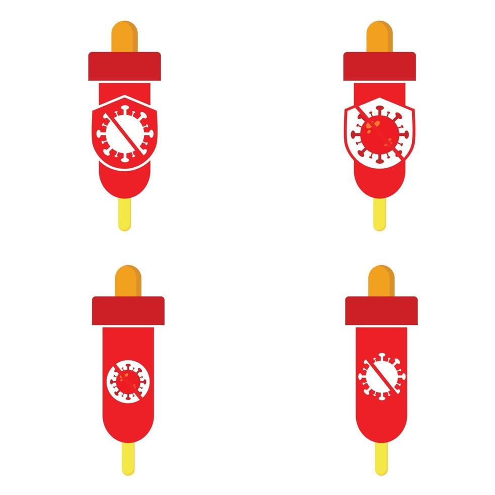 icône de la journée mondiale de la polio. vaccin avec icône virus et bouclier vecteur