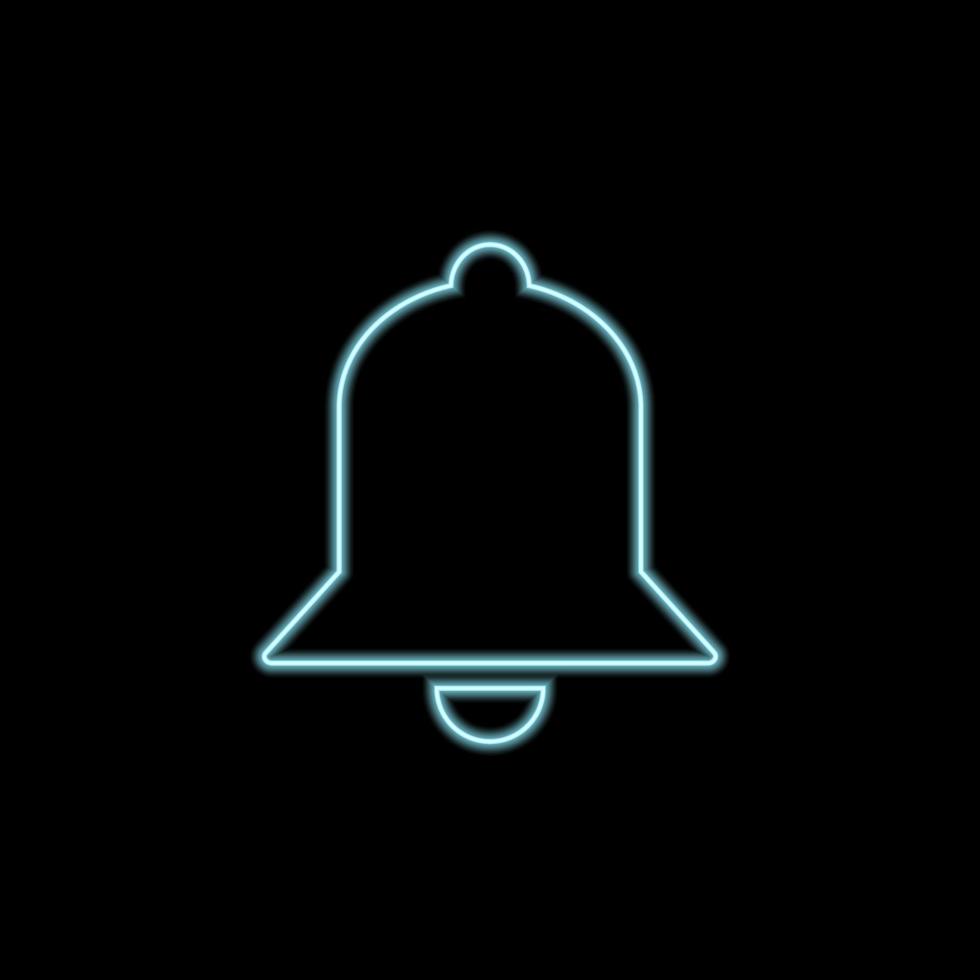 icône simple cloche néon sur fond blanc. vecteur