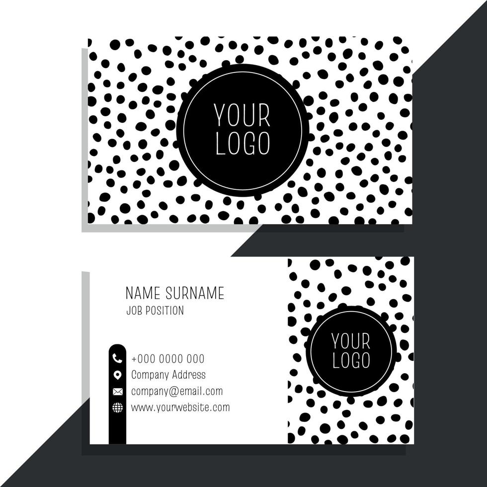carte de visite avec un design abstrait en noir et blanc vecteur