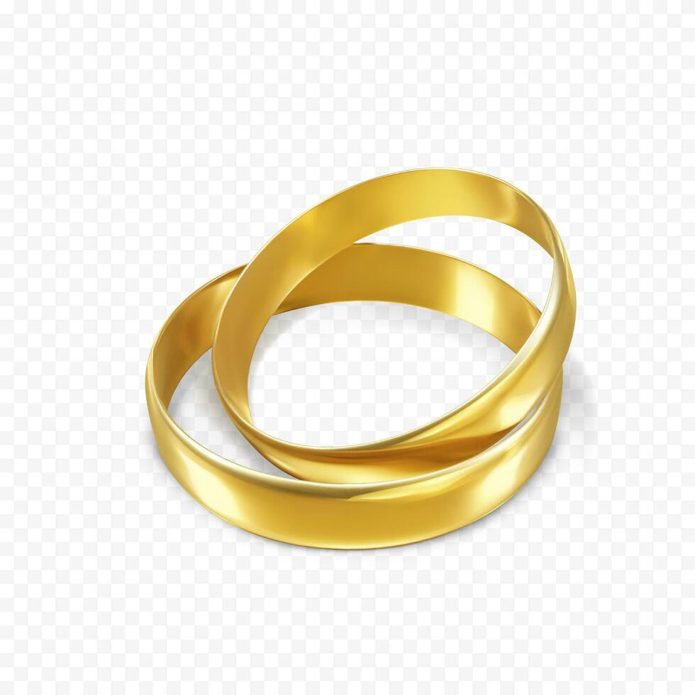 couple de brillant d'or anneaux. bague symbole de l'amour et mariage. vecteur illustration