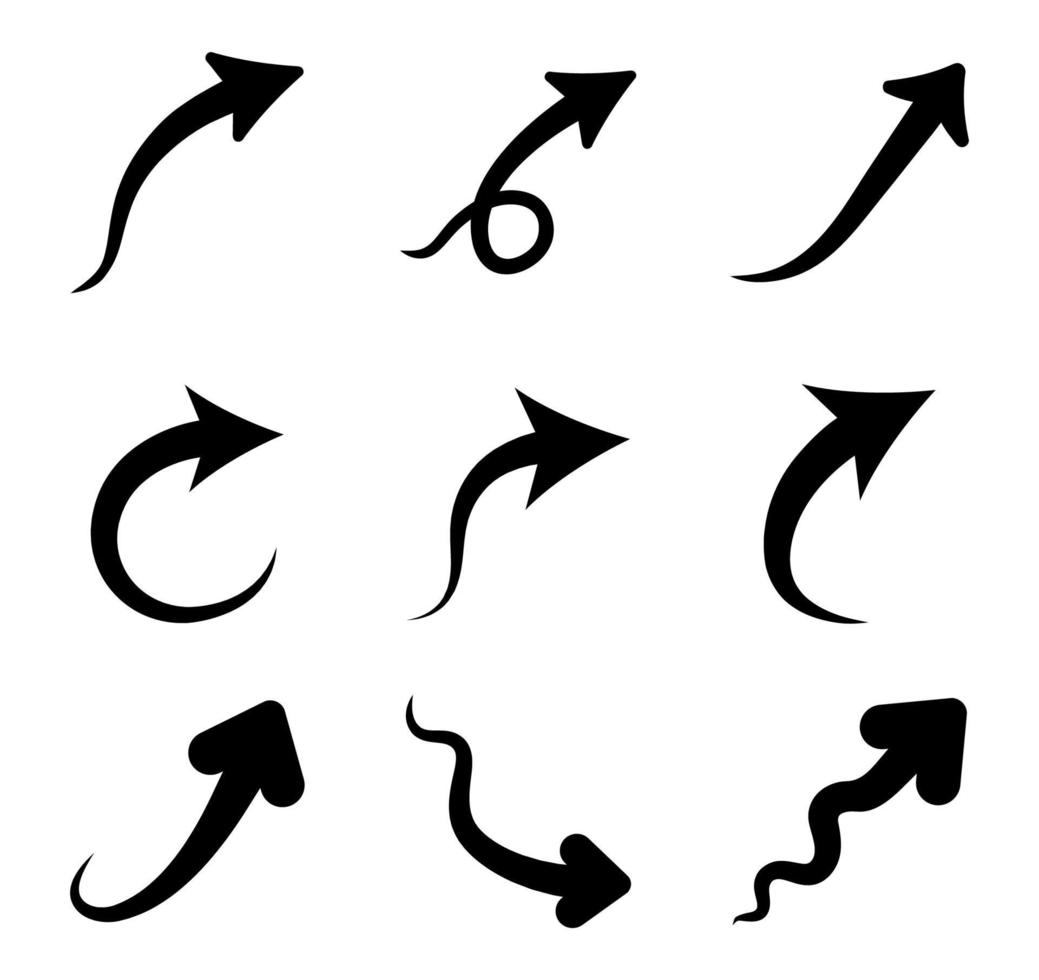 jeu d'icônes de flèche - illustration vectorielle. vecteur
