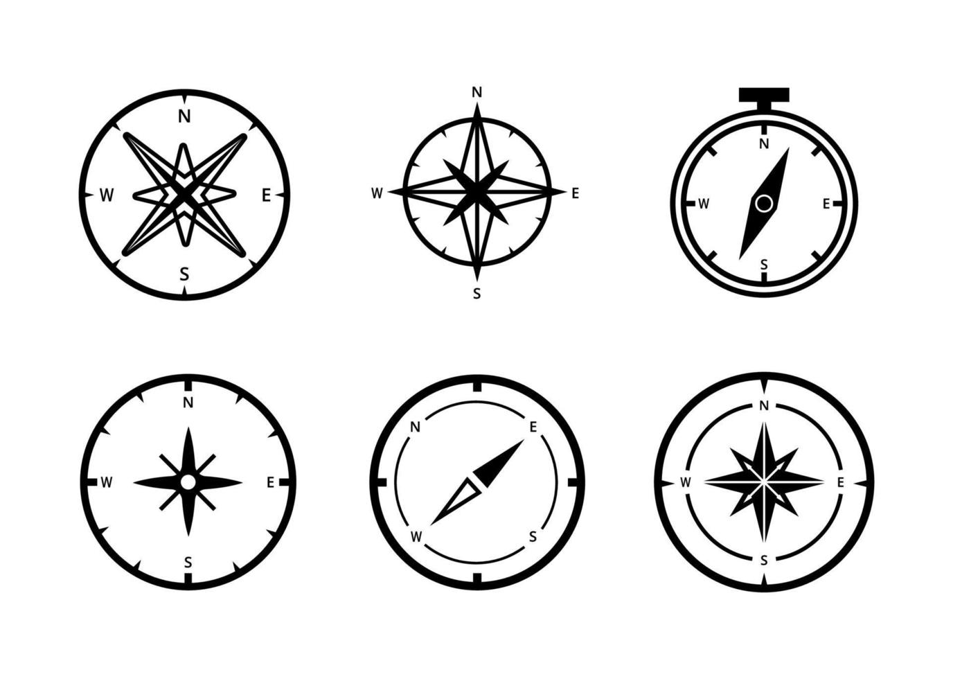 jeu d'icônes de boussole - illustration vectorielle. vecteur