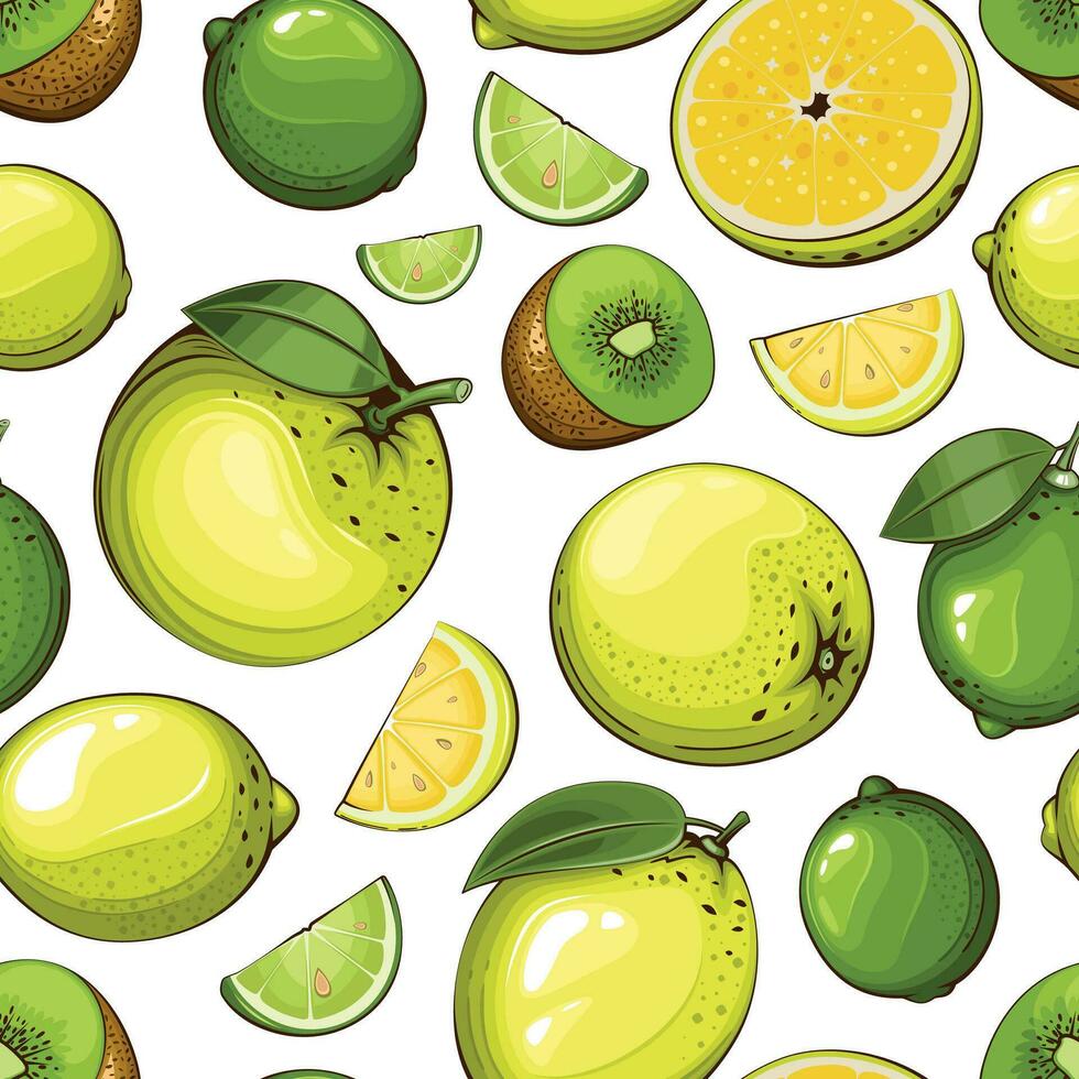 coloré sans couture modèle avec Frais des fruits. sans couture modèle avec agrumes. nourriture modèle. des fruits Contexte. mixte des fruits modèle. cuisine vibrant conception. coloré vecteur illustration