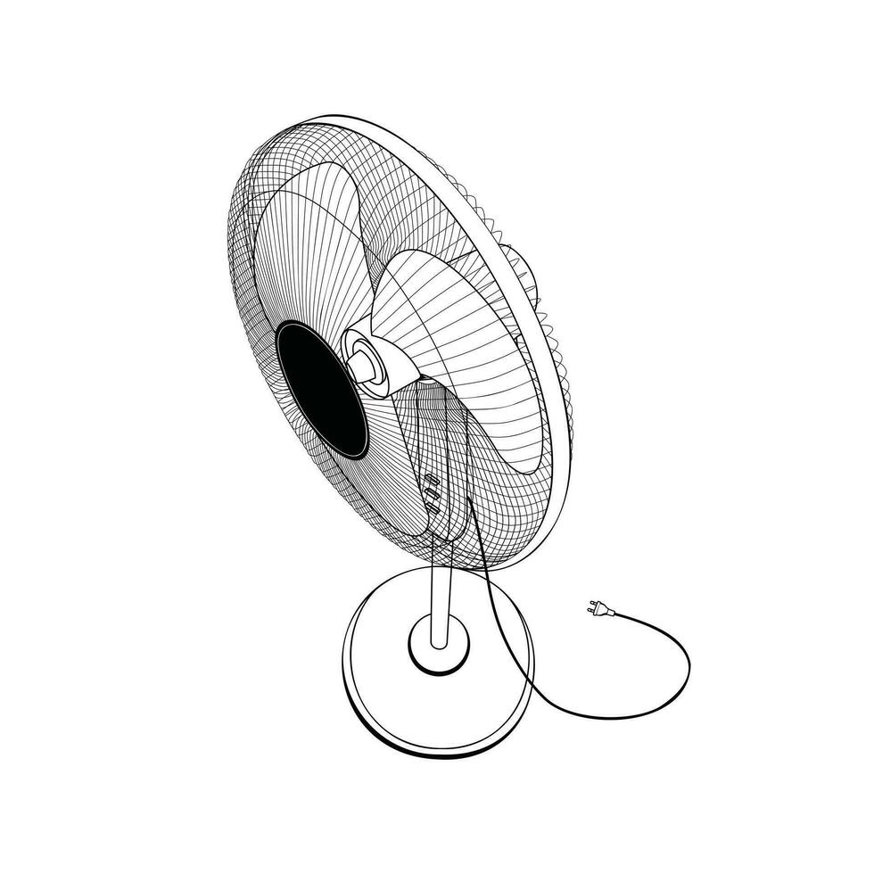 ventilateur illustration vecteur art, table ventilateur illustration icône, piédestal ventilateur vecteur