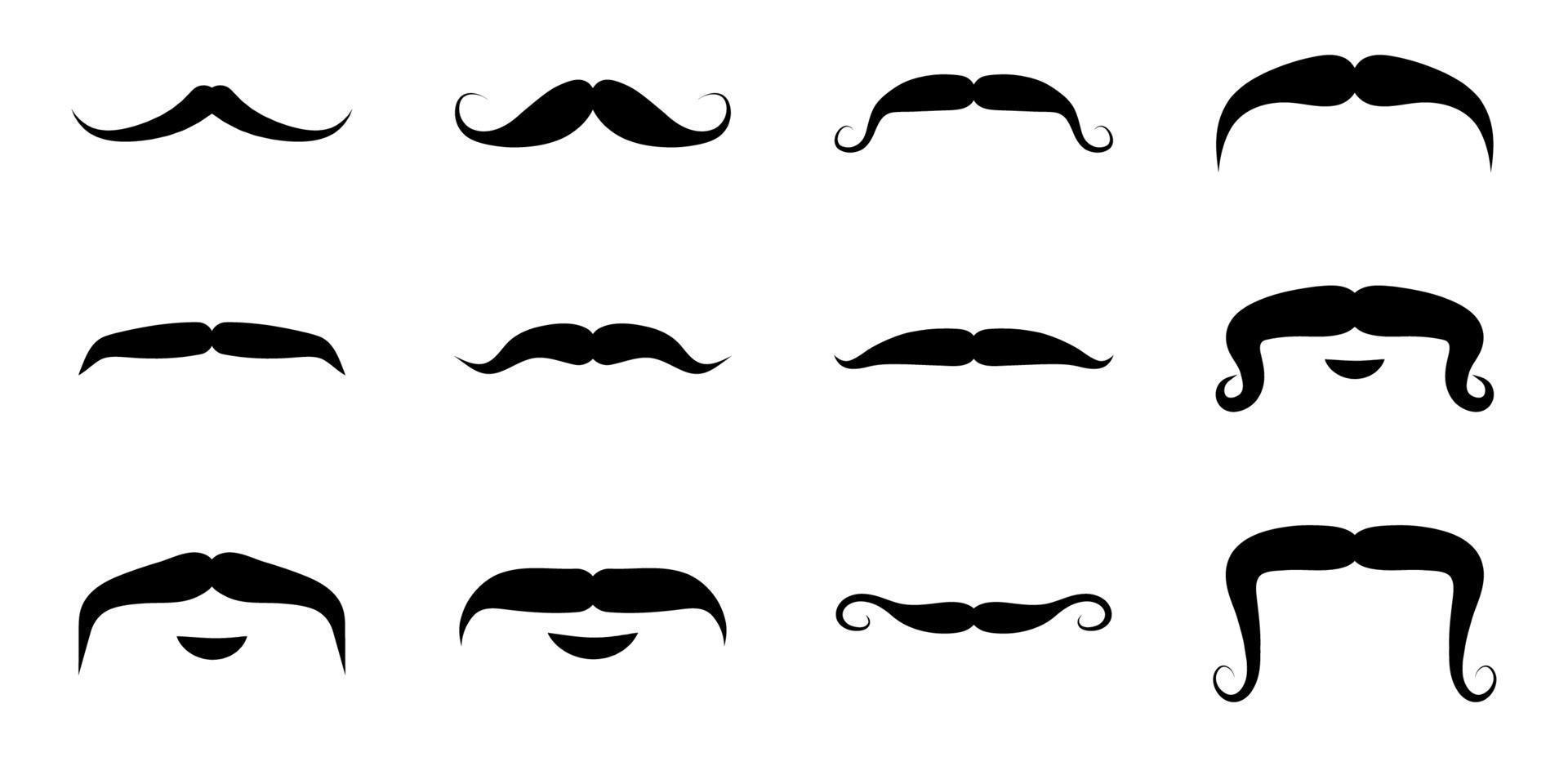 jeu d'icônes de moustache - illustration vectorielle. vecteur