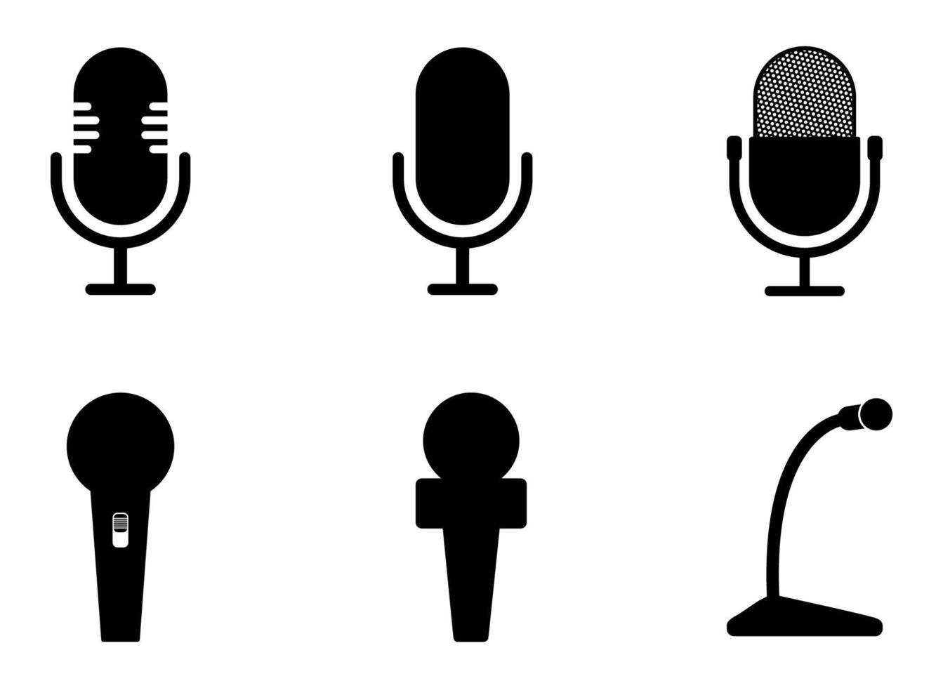 jeu d'icônes de microphone - illustration vectorielle. vecteur