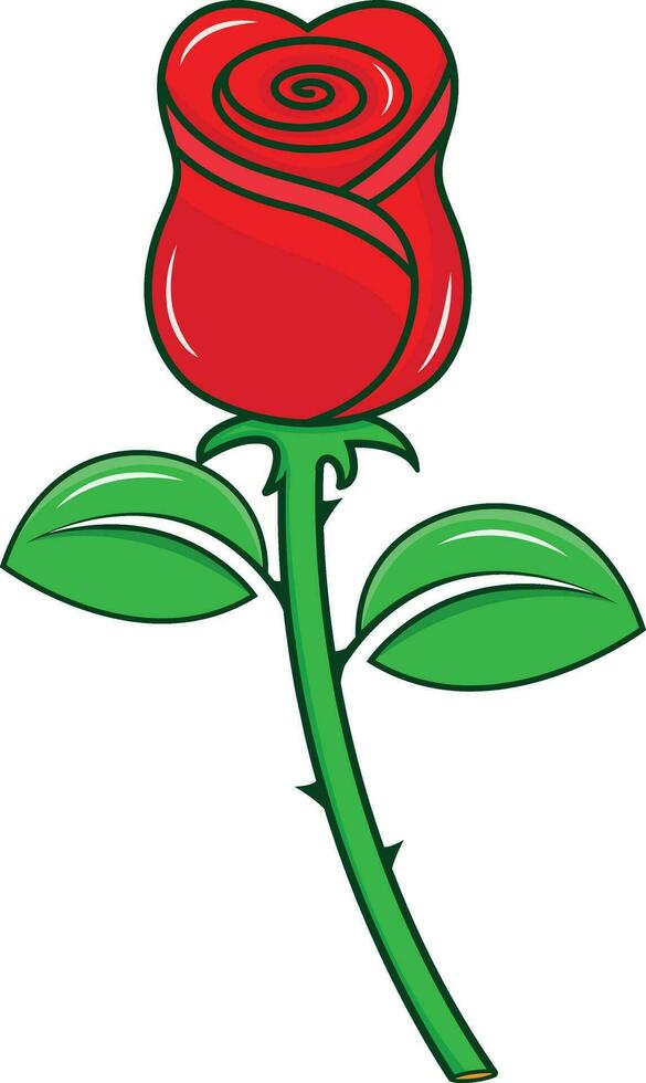 Rose fleur avec feuille icône vecteur illustration conception