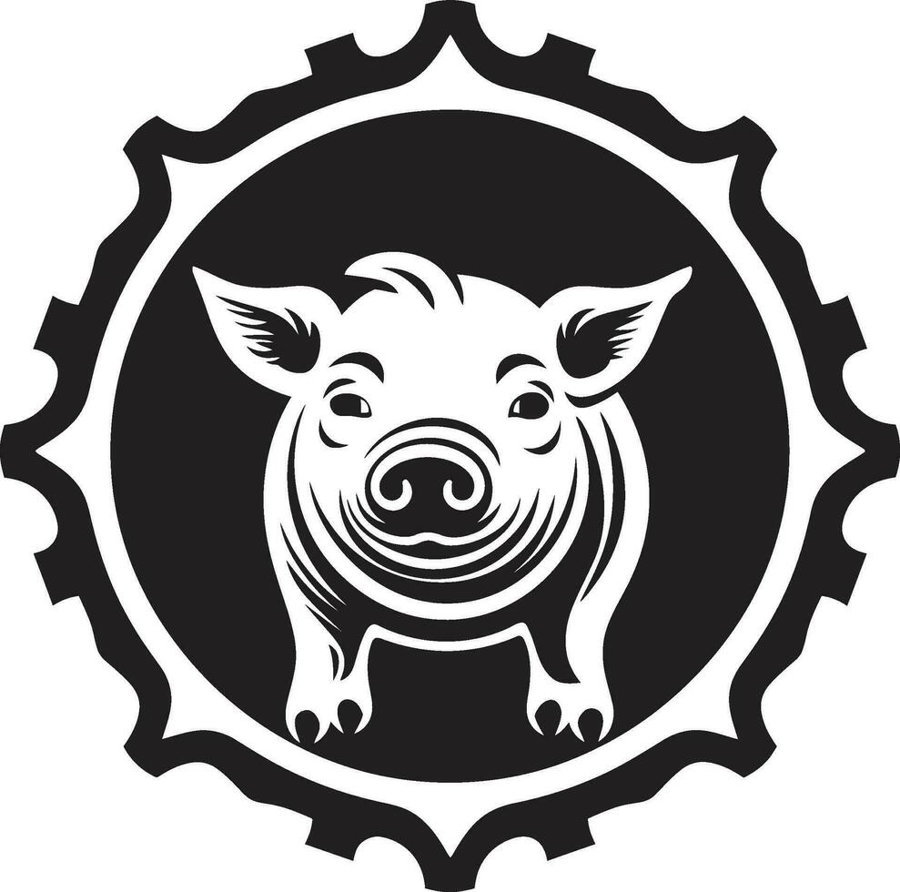 abstrait porc illustration géométrique porcin badge vecteur