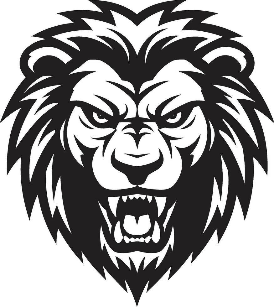 onyx majesté Lion icône dans vecteur encrier monarque noir Lion logo