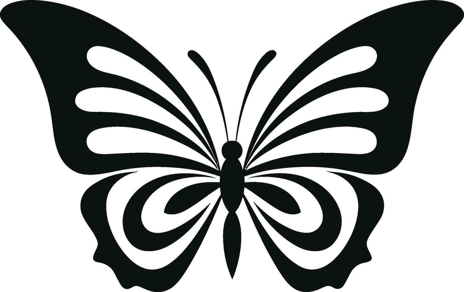 sculpté sérénité dans vol foncé délice papillon silhouette onyx vecteur charme