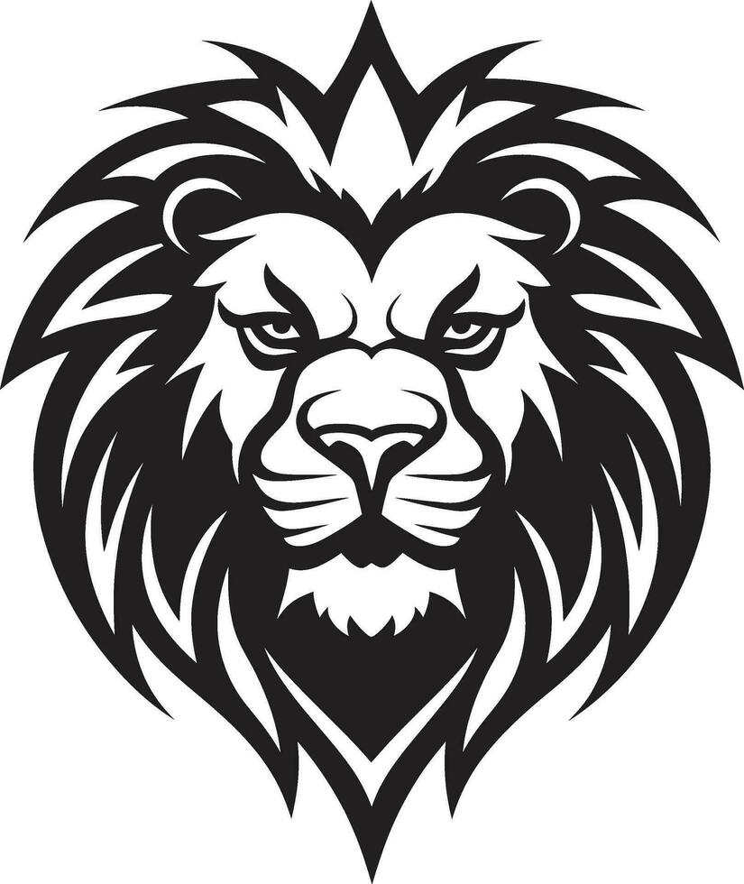 sauvage force une noir Lion emblème logo majestueux majesté le rôder Roi dans Lion icône vecteur