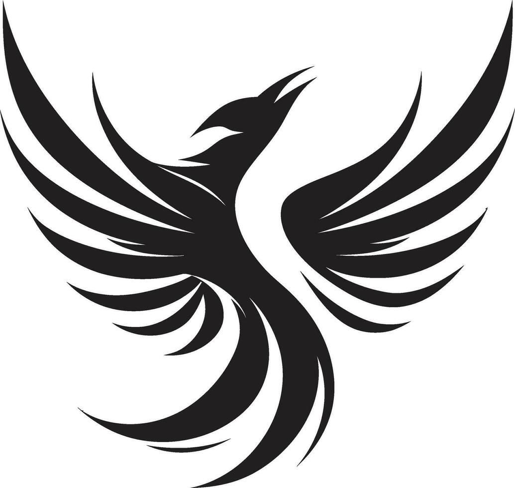 obsidienne oiseau de feu vecteur minuit mythique oiseau logo