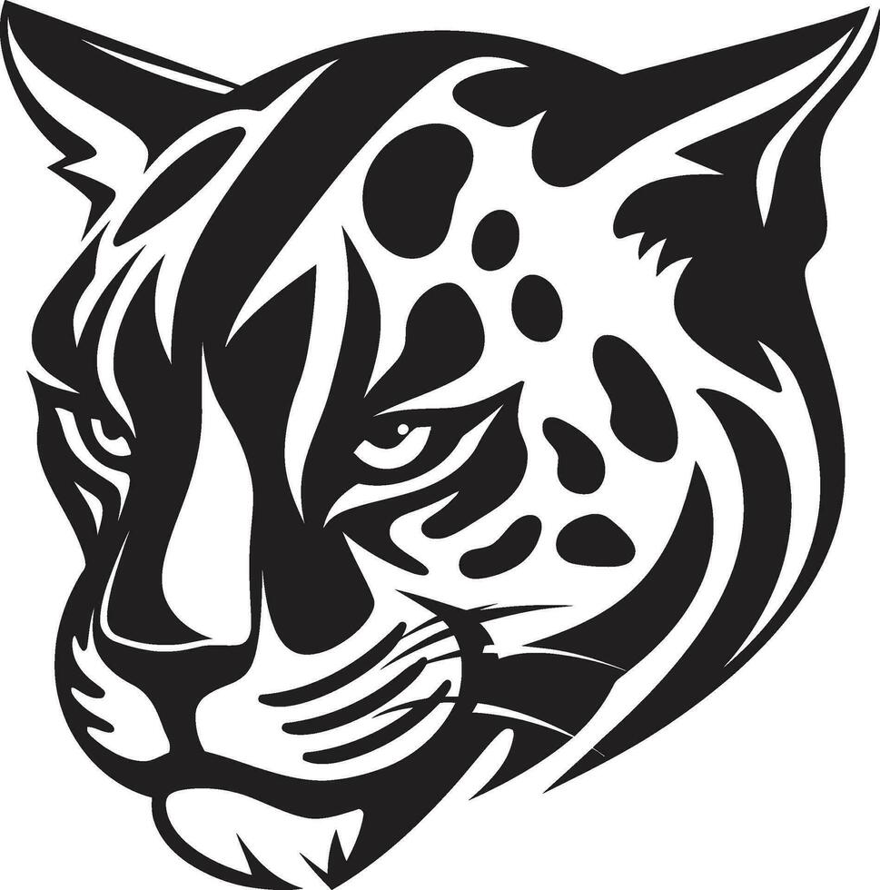 élégant poursuite ocelot symbole dans ébène silencieux rôdeur ocelot logo dans vecteur