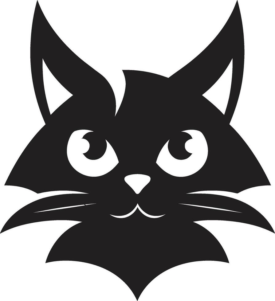 chat yeux logo éclairé par la lune chat symbole vecteur