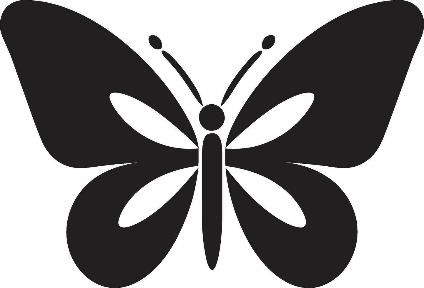 ouvré dans noir papillon emblème dans noir sculpté beauté noir papillon symbole vecteur