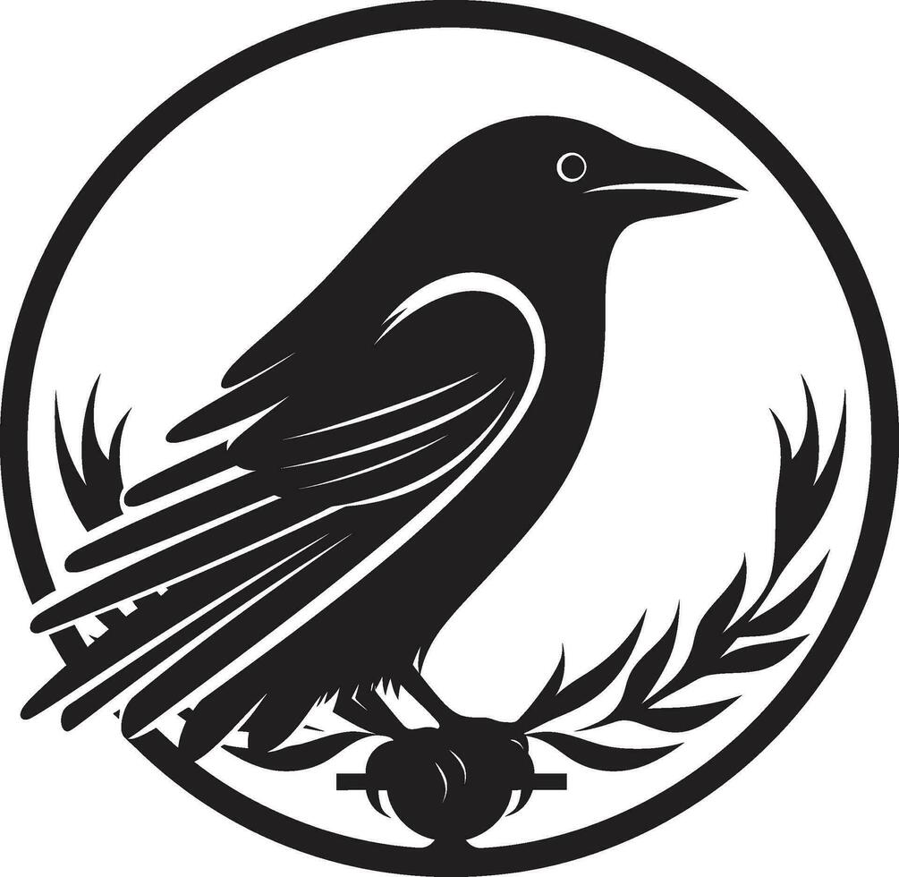 lisse corbeau badge de honneur gracieux corbeau emblématique symbole vecteur