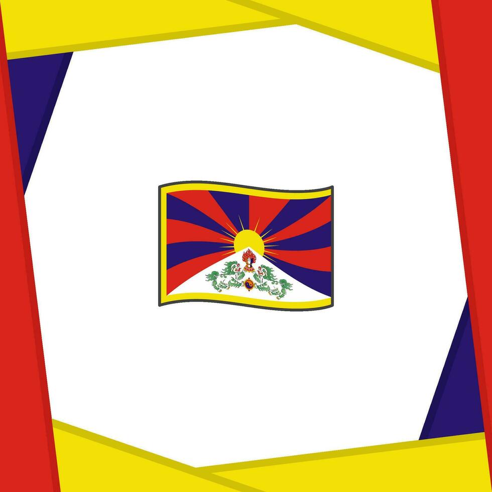 Tibet drapeau abstrait Contexte conception modèle. Tibet indépendance journée bannière social médias poste. Tibet bannière vecteur