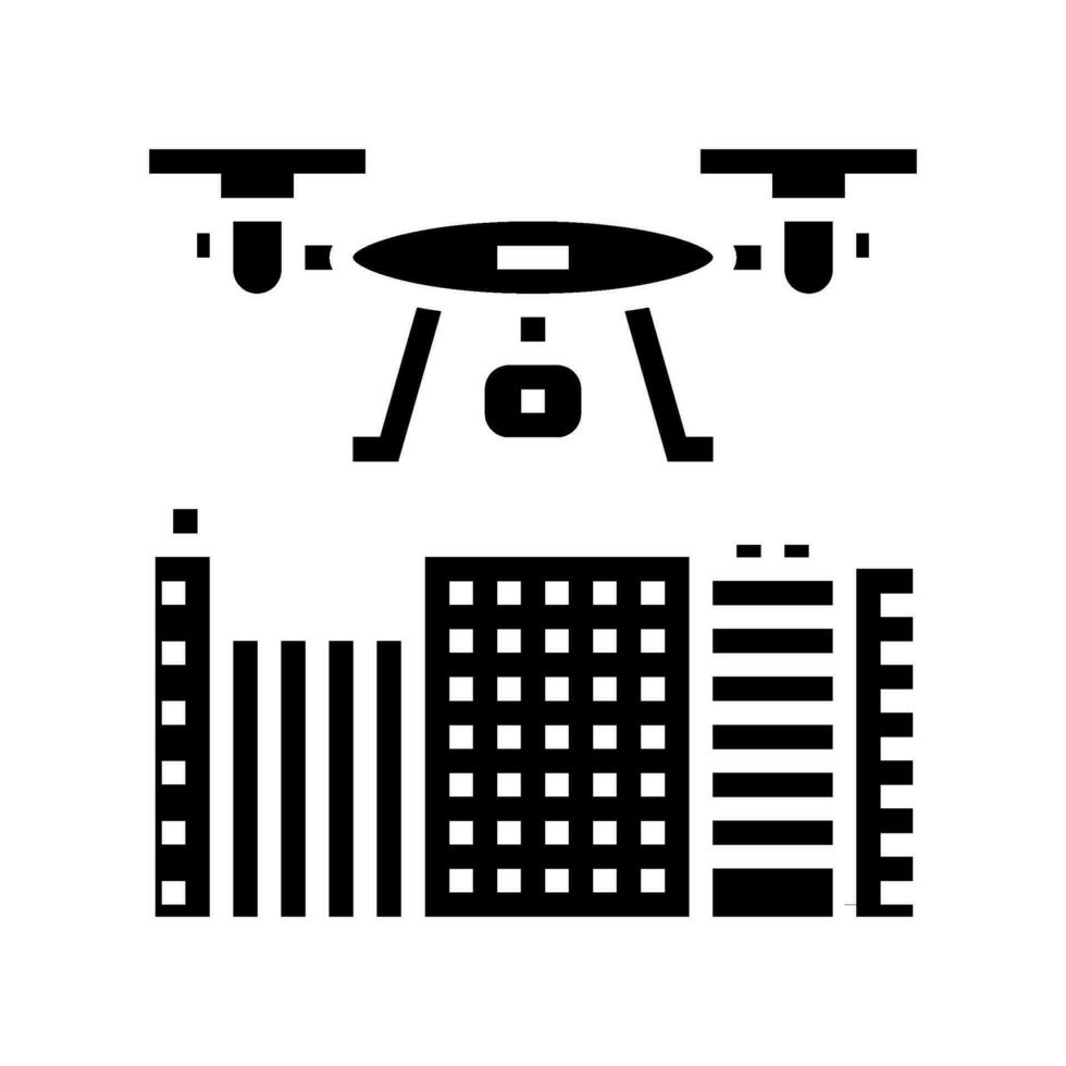 drone cartographie glyphe icône vecteur illustration