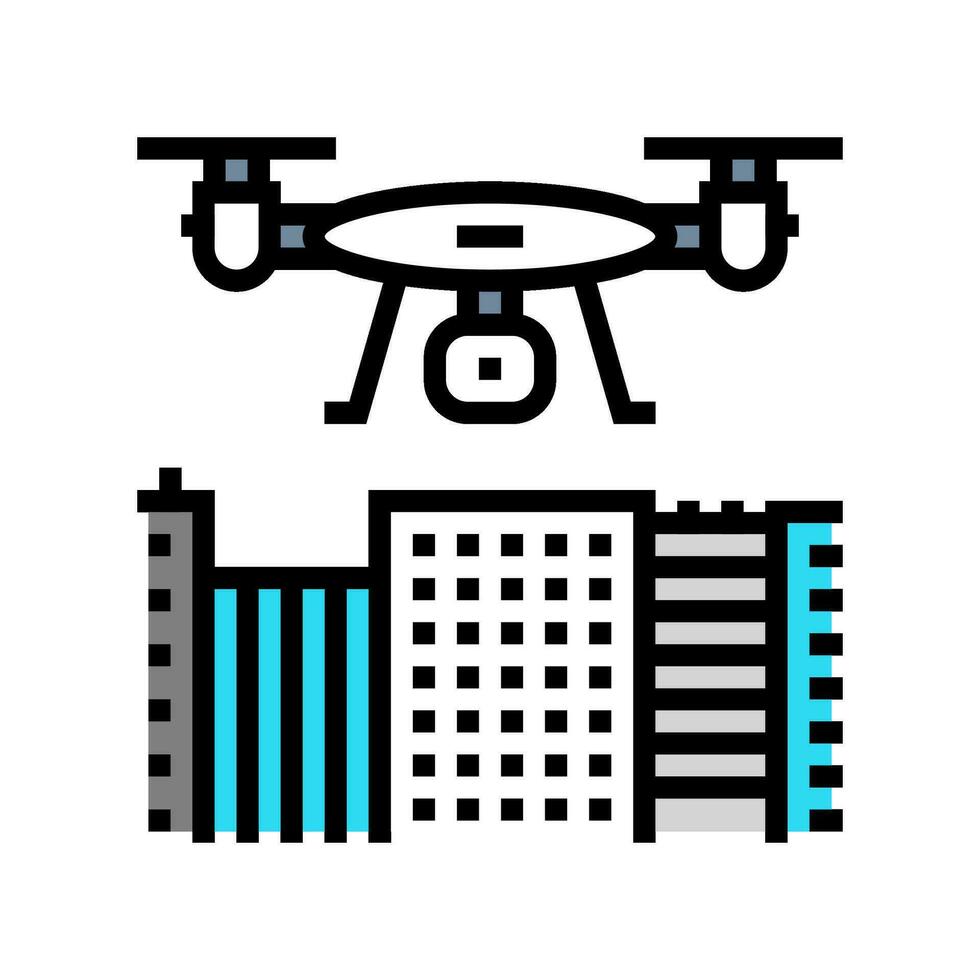 drone cartographie Couleur icône vecteur illustration