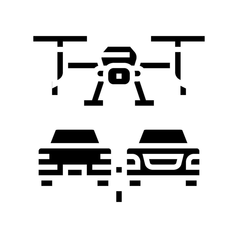 circulation surveillance drone glyphe icône vecteur illustration