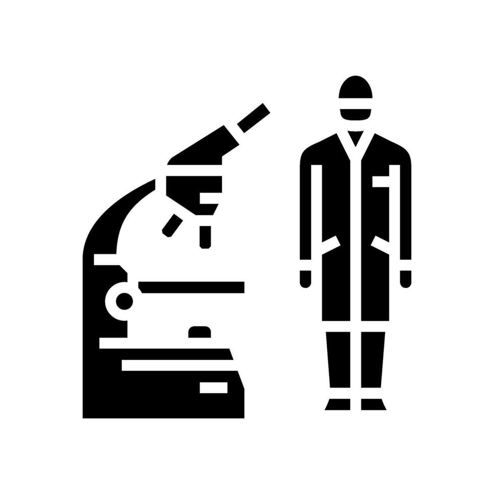 laboratoire technicien microscope glyphe icône vecteur illustration