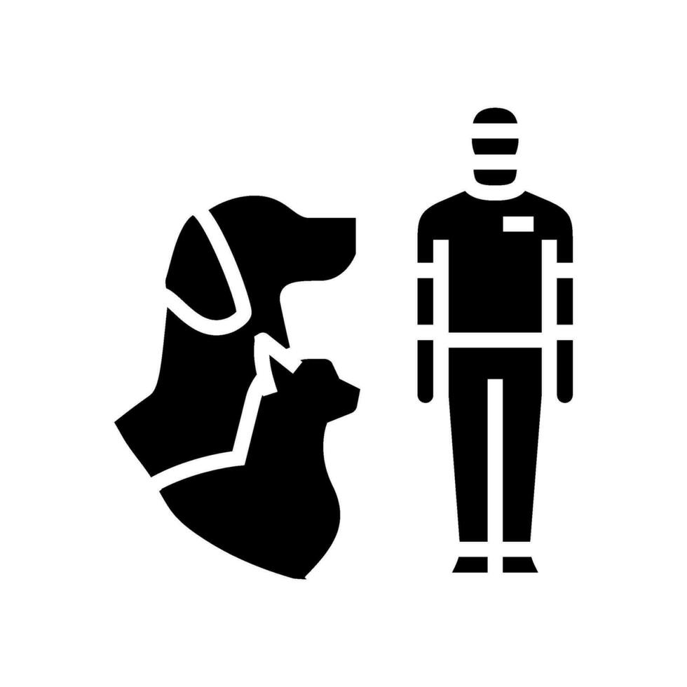 vétérinaire technicien animal glyphe icône vecteur illustration