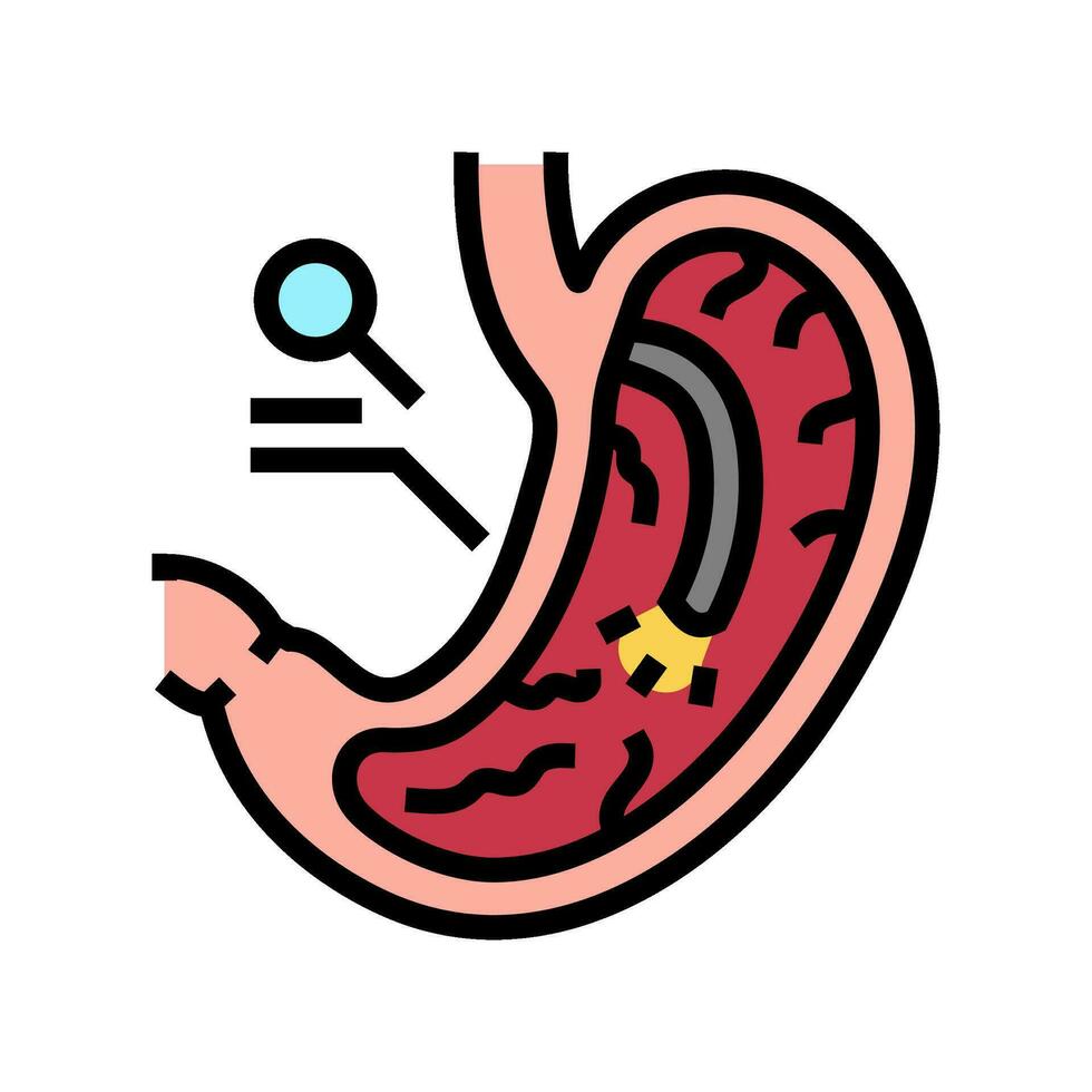 gastroscopie procédure gastro-entérologue Couleur icône vecteur illustration