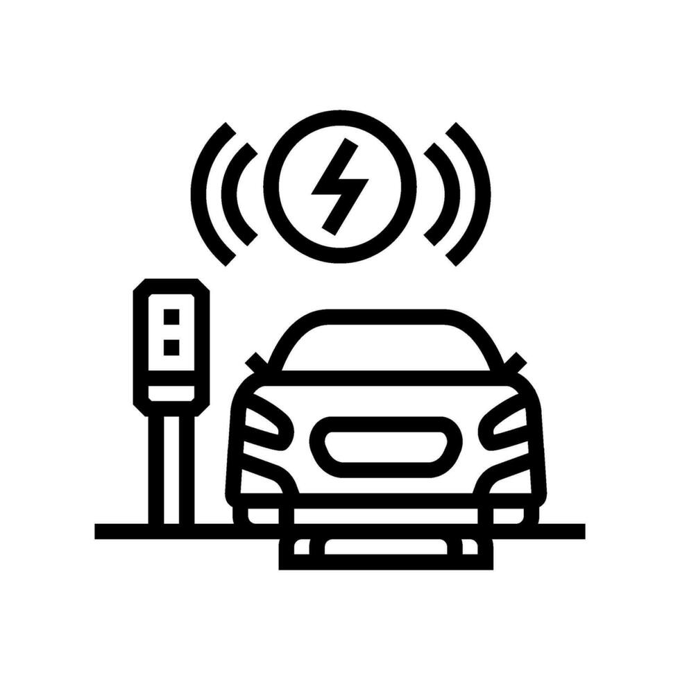 sans fil mise en charge électrique ligne icône vecteur illustration