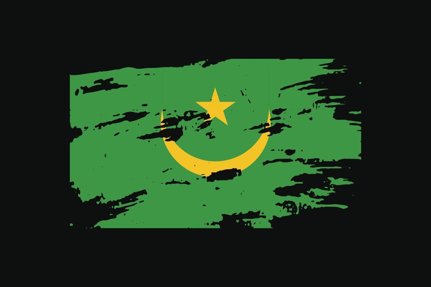 drapeau de style grunge de la mauritanie. illustration vectorielle. vecteur