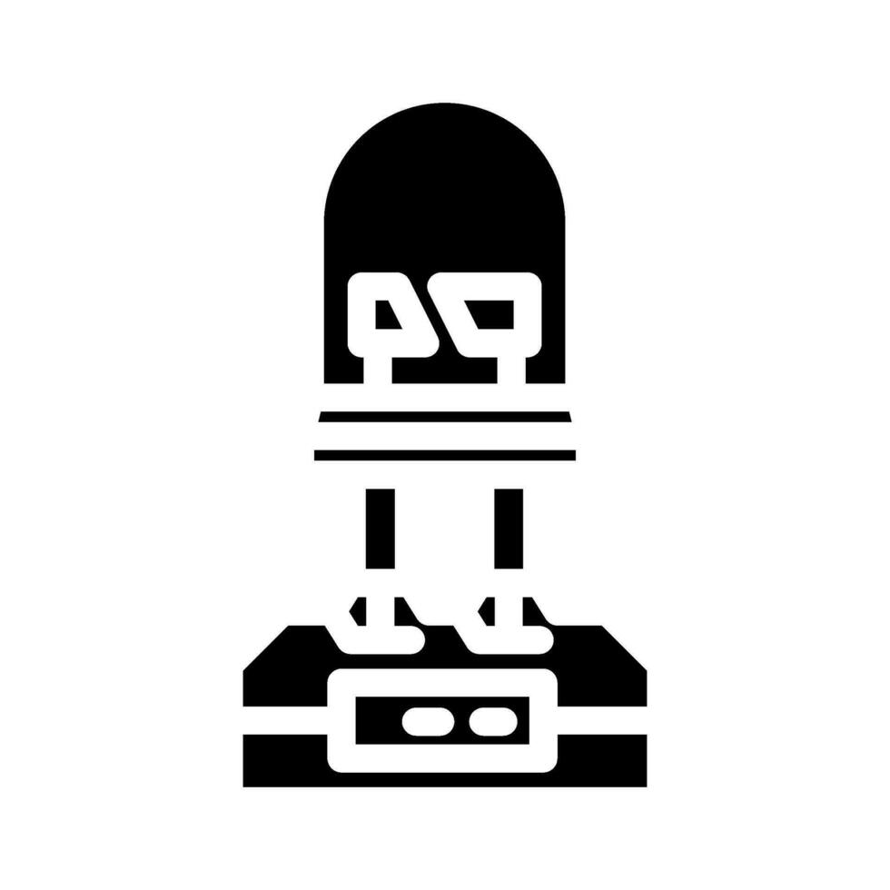diode essai électronique glyphe icône vecteur illustration