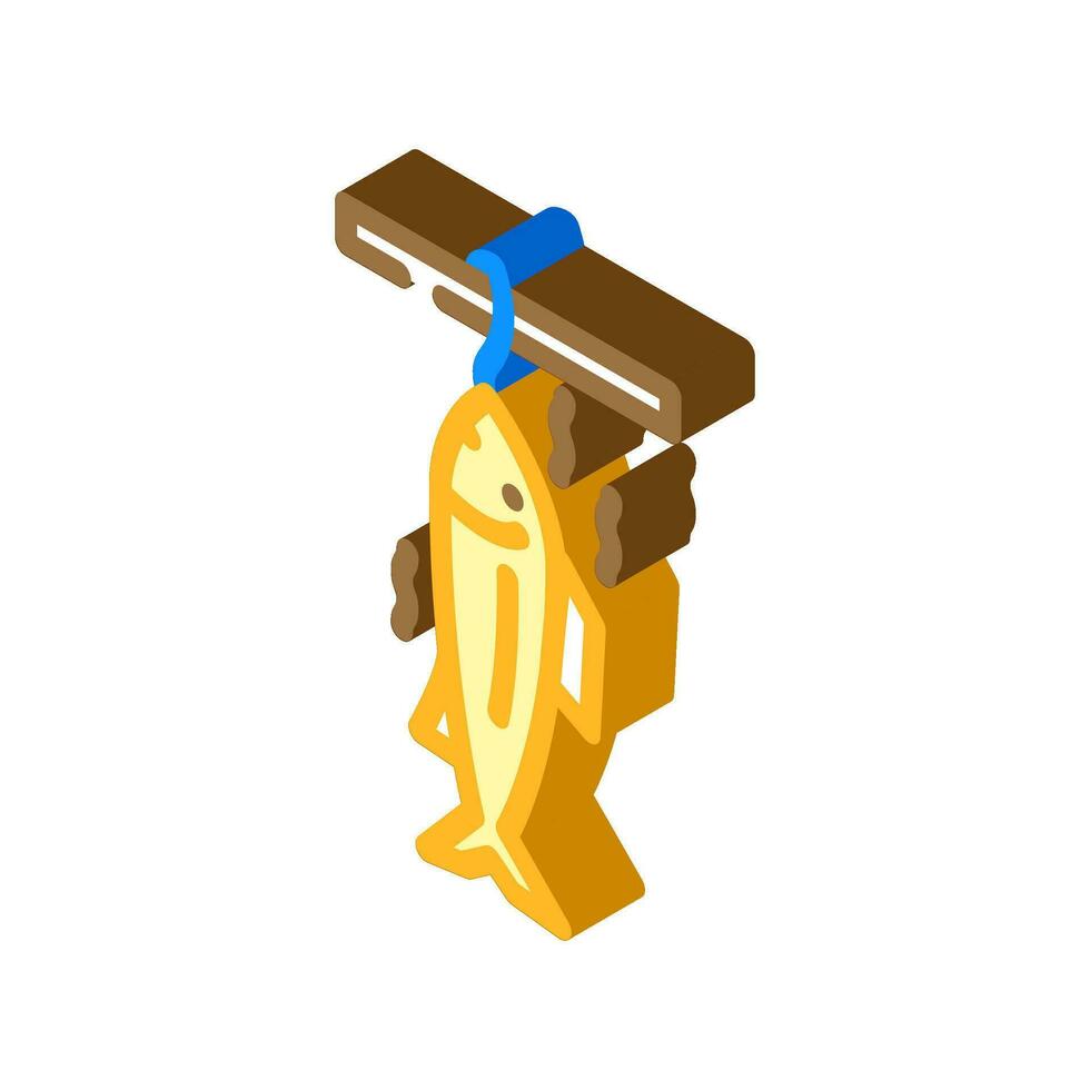 poisson fumé isométrique icône vecteur illustration