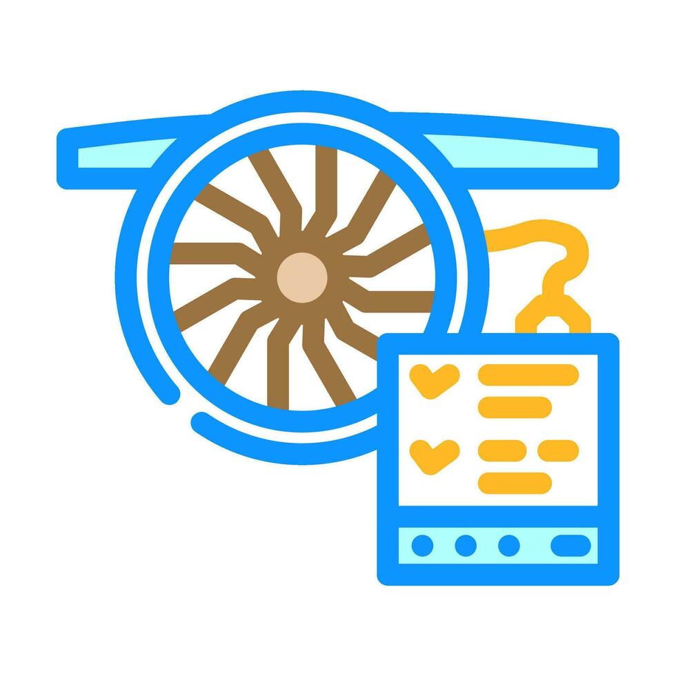 moteur Diagnostique avion Couleur icône vecteur illustration