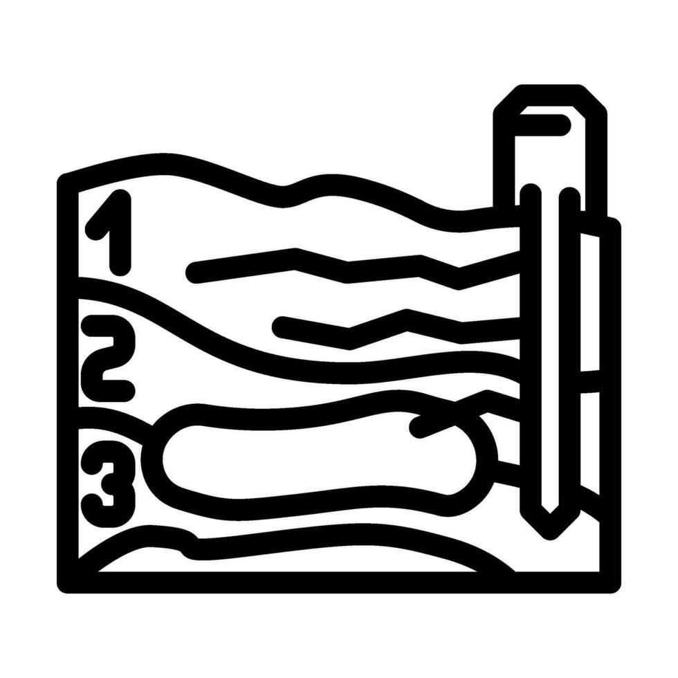 exploitation minière site plan ligne icône vecteur illustration