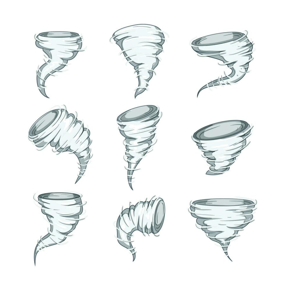 tornade ensemble dessin animé vecteur illustration