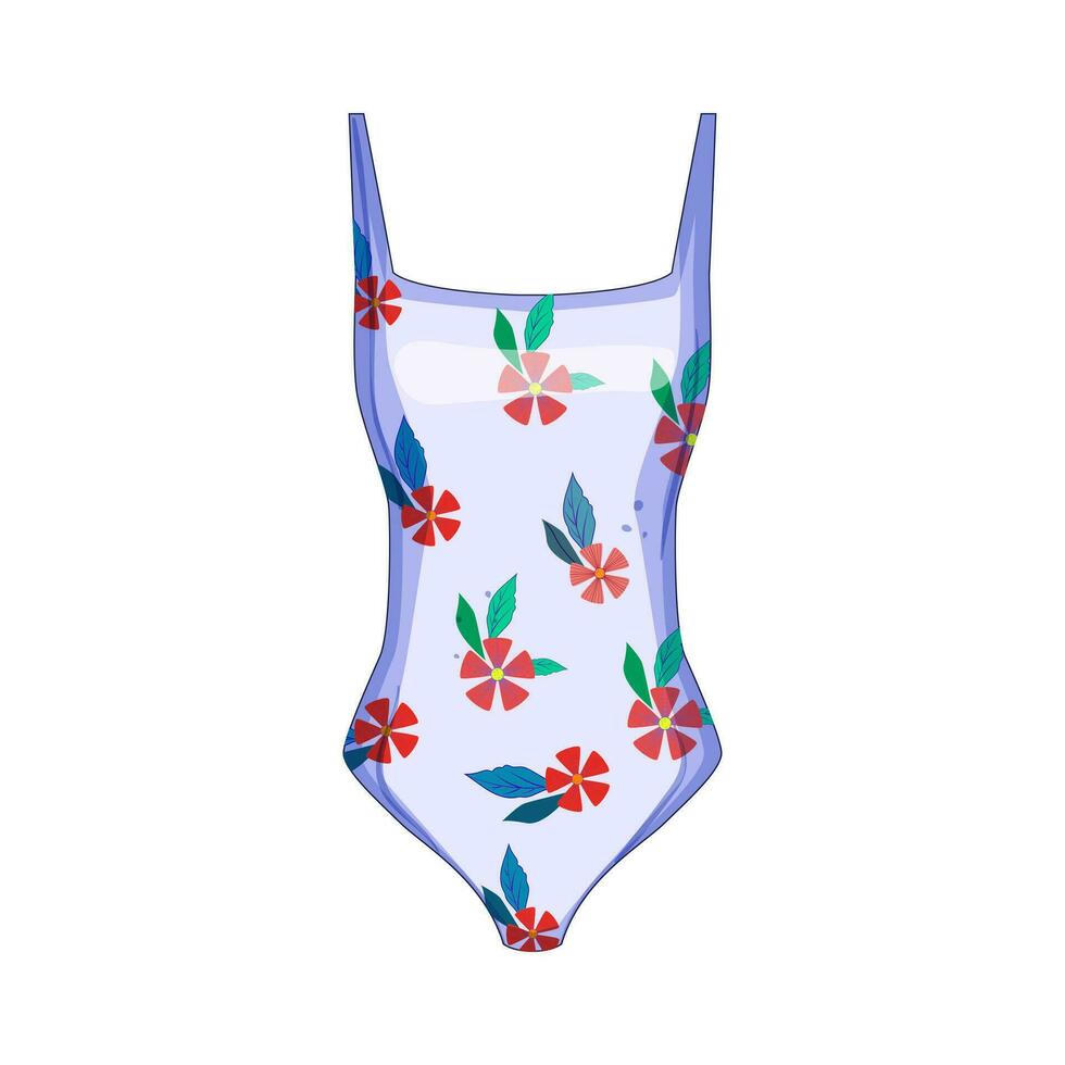 été maillot de bain femme dessin animé vecteur illustration