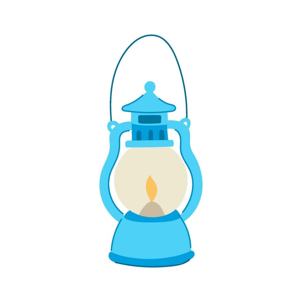 illustration vectorielle de dessin animé de lampe à pétrole en verre vecteur