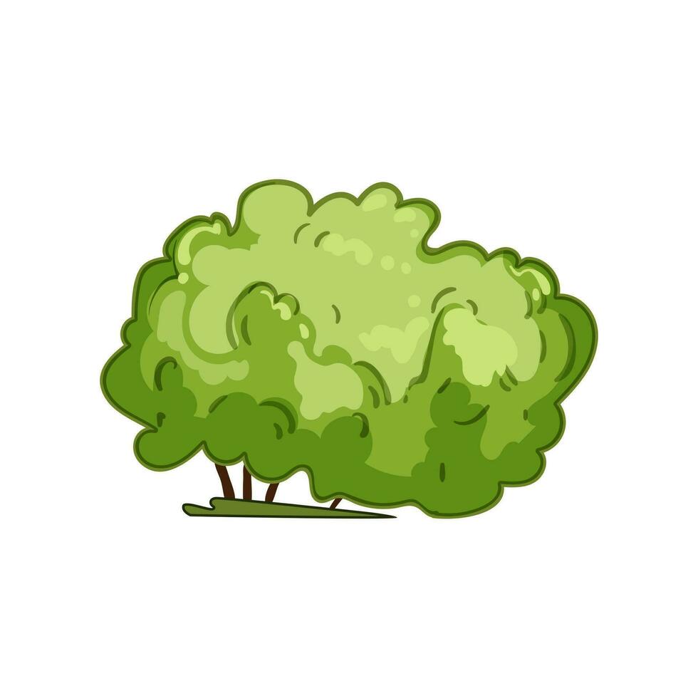arbre jardin arbuste dessin animé vecteur illustration