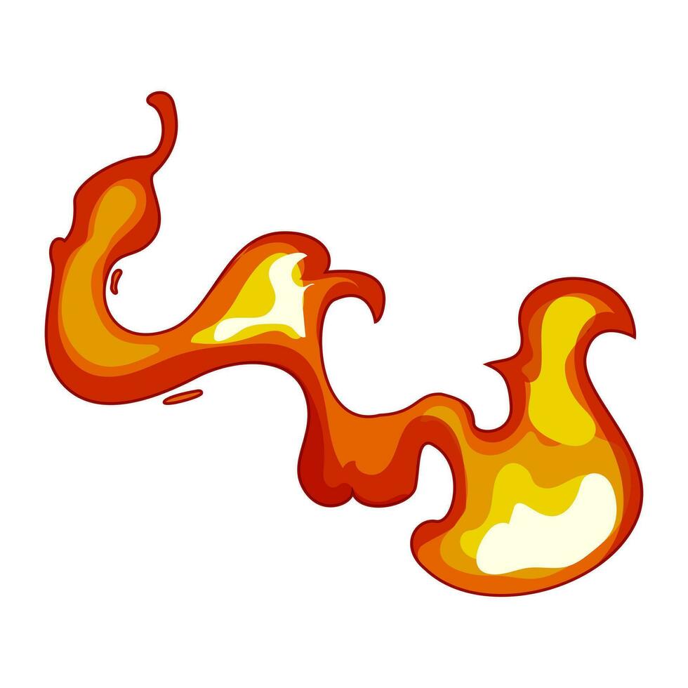 chaud flamme dessin animé vecteur illustration