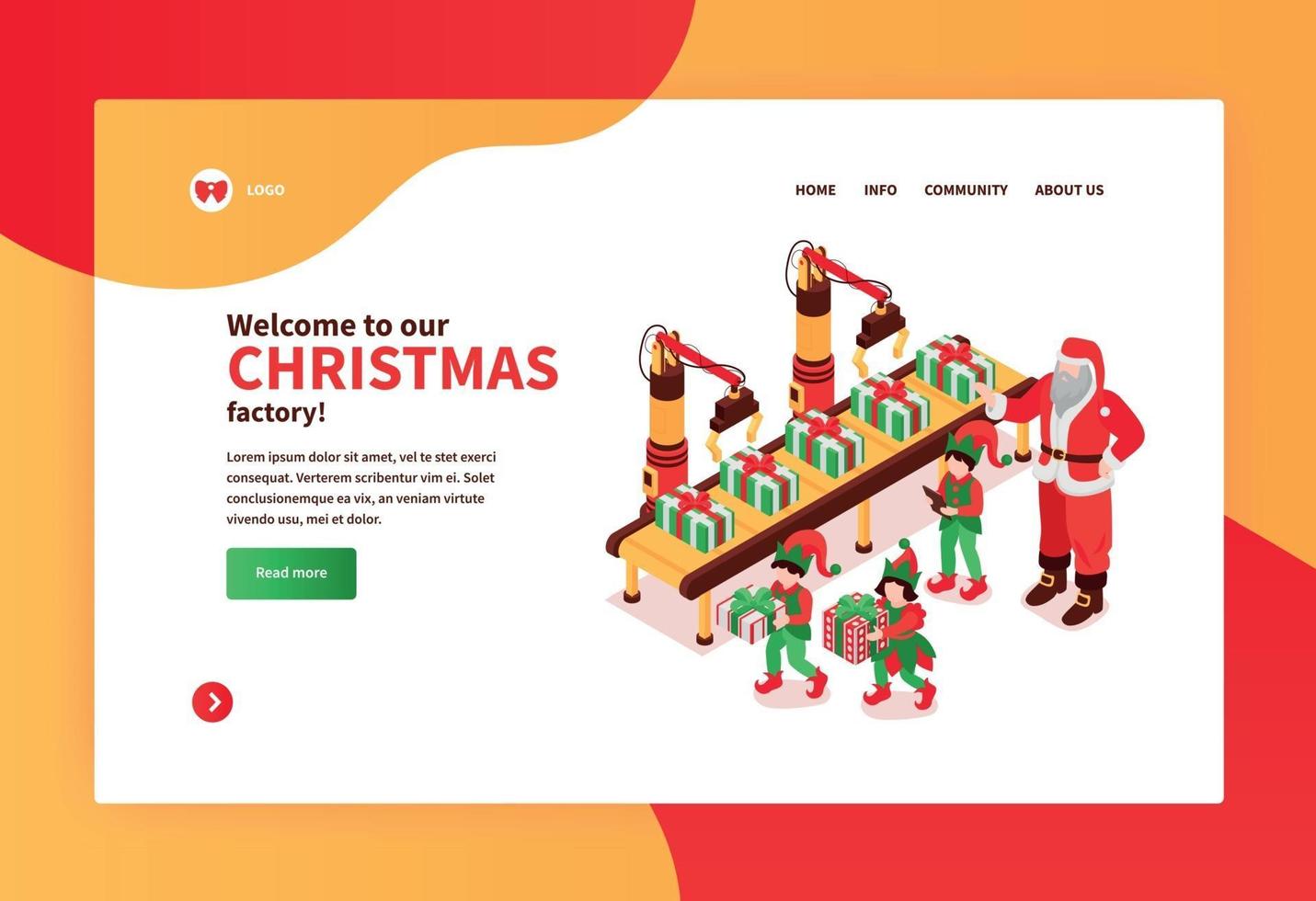 bannière de site Web d'usine de noël vecteur