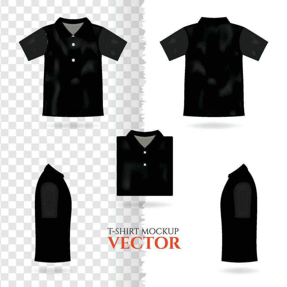 T-shirt 3d réaliste moquer en haut, Masculin noir T-shirt vecteur modèle de face retour voir. Vide vêtements conception pour Hommes, tenue de sport, décontractée Vêtements