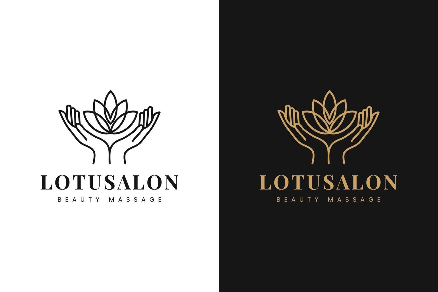 création de logo de salon de soins de lotus vecteur