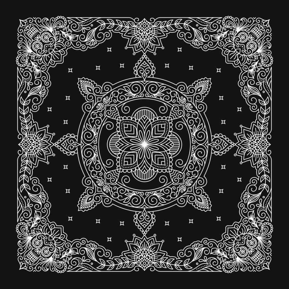 conception de bandana, motif d'ornement bandana avec crâne en sucre vecteur