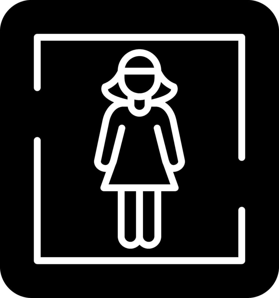femelle toilette signe vecteur icône