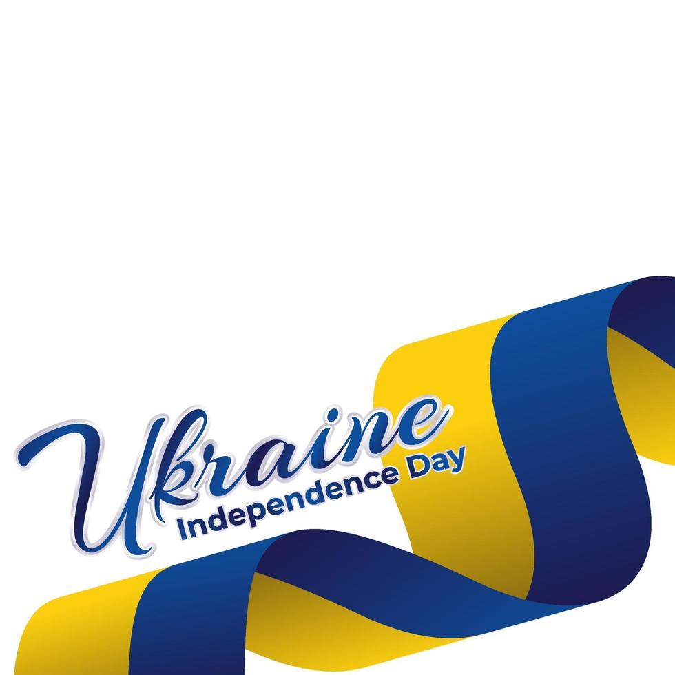fête de l'indépendance de l'ukraine avec drapeau ondulant vecteur