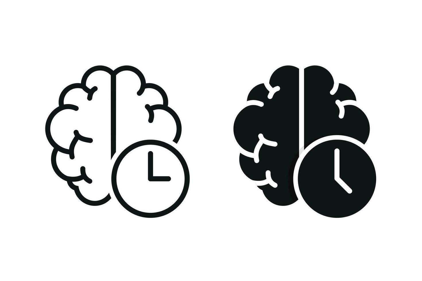 cerveau temps symbole. illustration vecteur