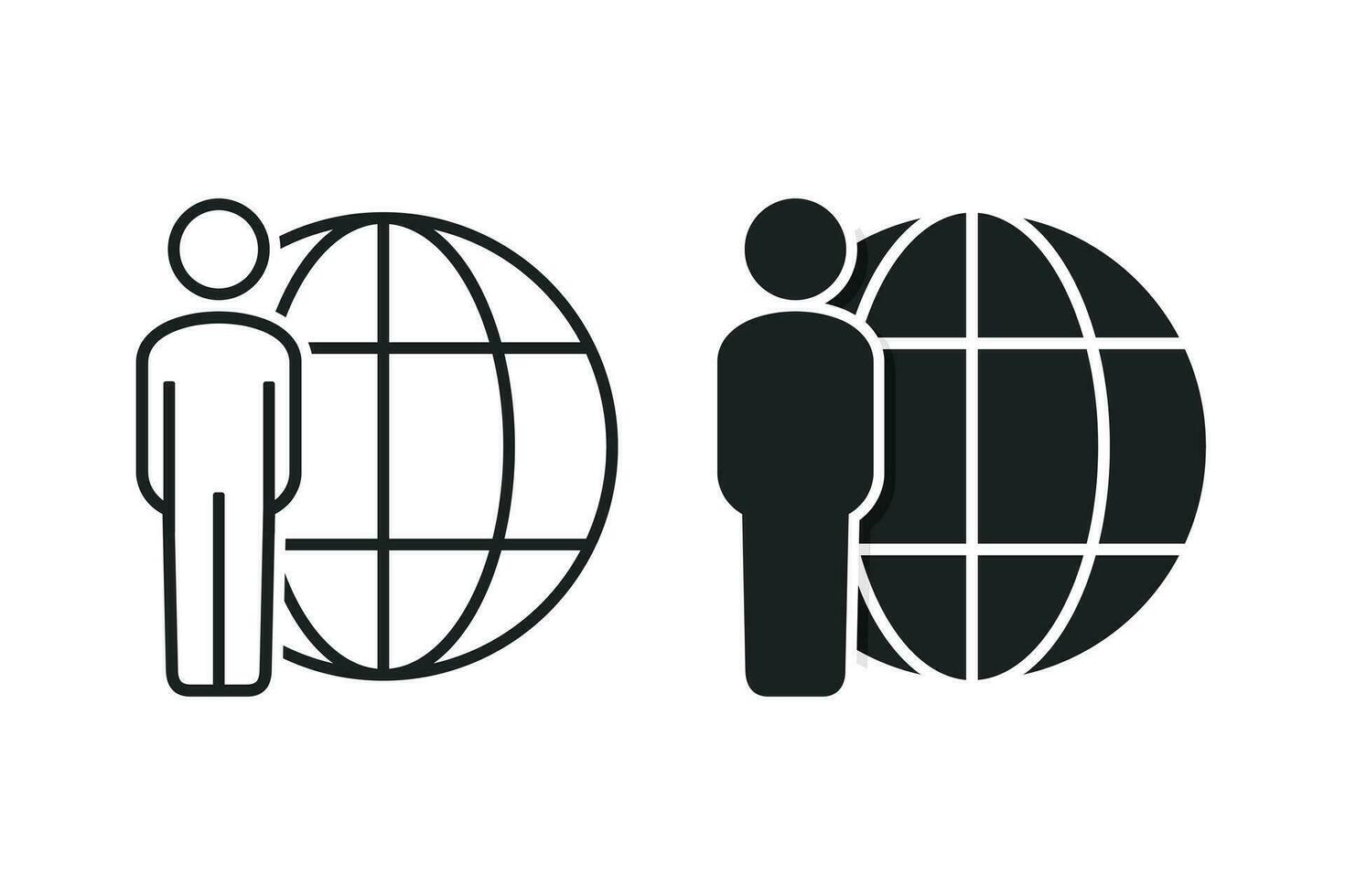 la personne profil globe réseau. illustration vecteur