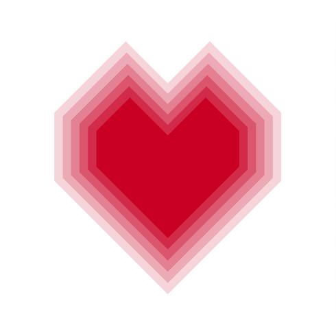 Coeur de mélange rouge avec fond transparent. Illustration vectorielle vecteur