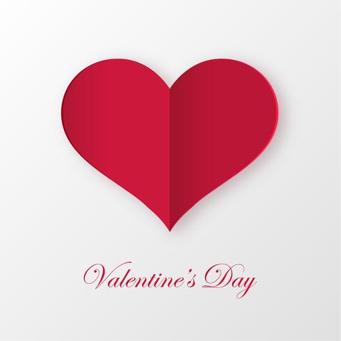 Papier coupé coeur d&#39;amour pour la Saint-Valentin ou toute autre carte d&#39;invitation d&#39;amour. Vecteur